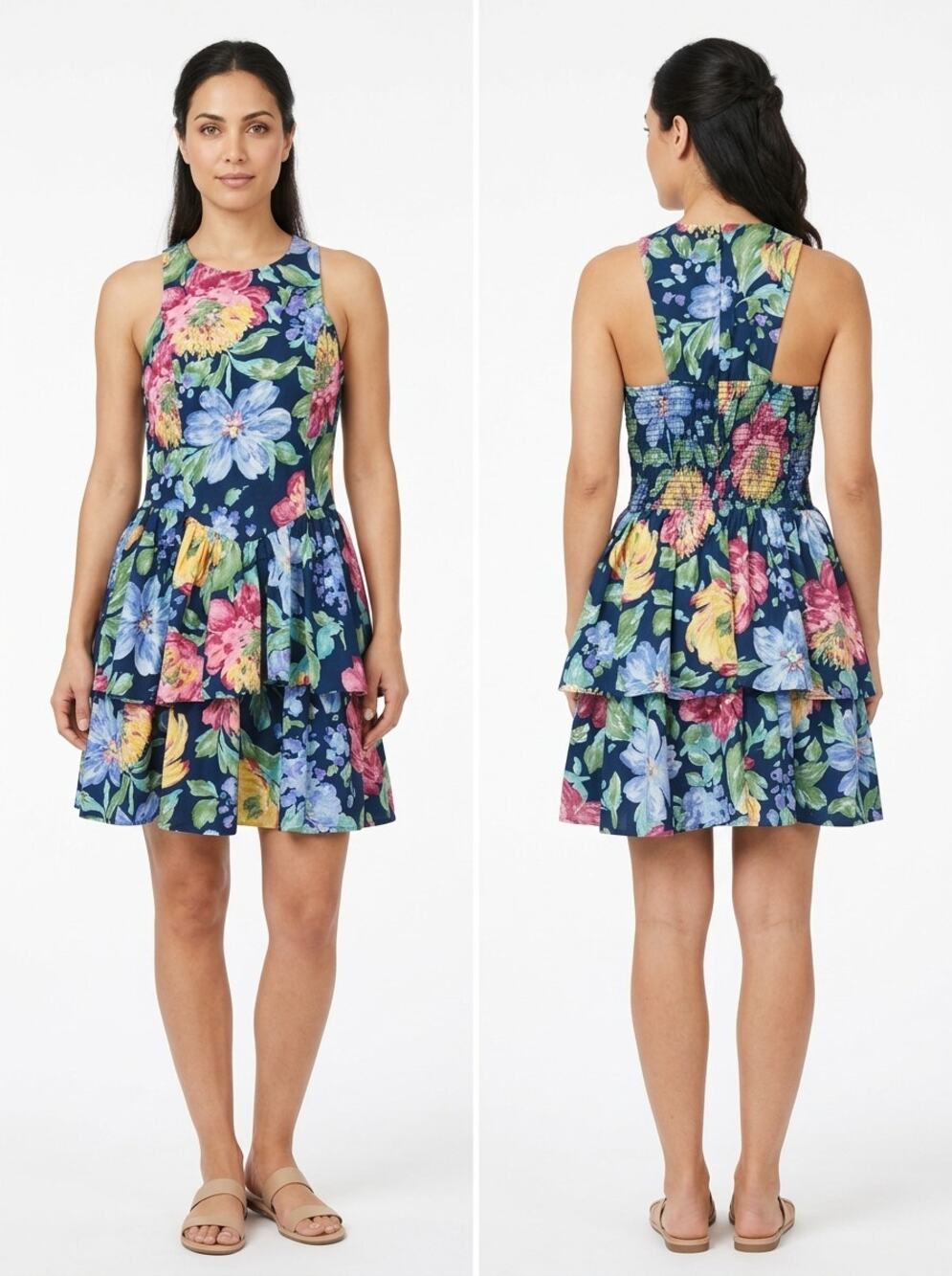 Byer Too! 781 T Made in USA Blue A-Line Ruffle Mini Dress Women Size 11